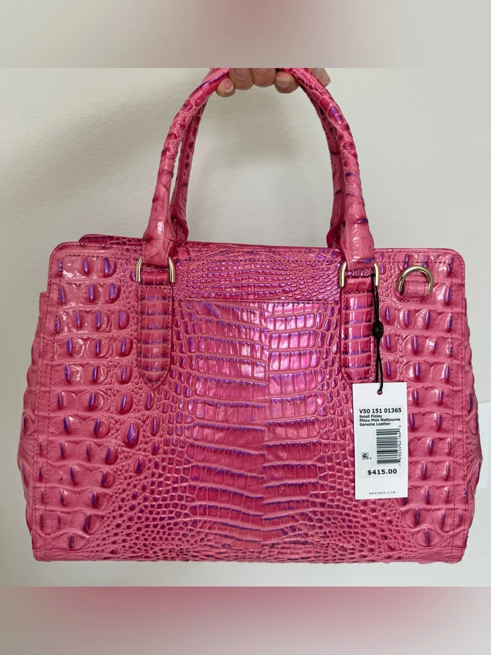 Brahmin Small Finley Phlox Pink with Purple Highlights Melbourne Leather